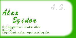 alex szidor business card